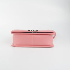Chanel Chevron Quilted Boy Flag Old Medium Lambskin Pink