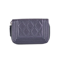 Chanel Boy Zip Coin Purse Iridescent Purple