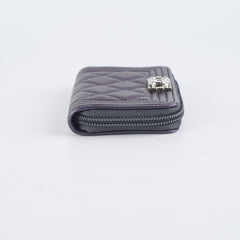 Chanel Boy Zip Coin Purse Iridescent Purple