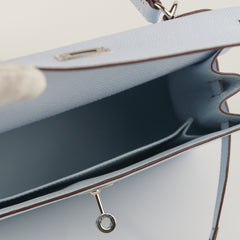 Hermes Kelly 25 Epsom Blue Brume - Stamp Y
