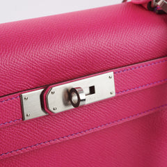 Kelly 28 Epsom Rose Tyrien? with Purple Interior and Stitching (Special Order) - R Square Stamp (2014)