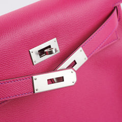 Kelly 28 Epsom Rose Tyrien? with Purple Interior and Stitching (Special Order) - R Square Stamp (2014)