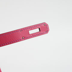 Kelly 28 Epsom Rose Tyrien? with Purple Interior and Stitching (Special Order) - R Square Stamp (2014)
