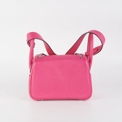 Hermes Mini Lindy Clemence Rose Shocking - Stamp Z (2021)