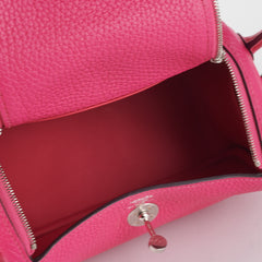 Hermes Mini Lindy Clemence Rose Shocking - Stamp Z (2021)