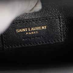 Saint Laurent Manhattan Shoulder Bag in Crocodile Embossed Black