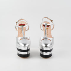 Gucci Platform Heel 38 Silver Black