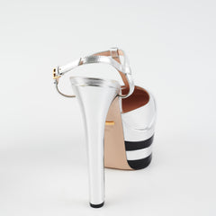Gucci Platform Heel 38 Silver Black