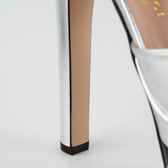 Gucci Platform Heel 38 Silver Black