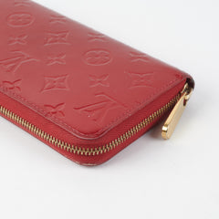 Louis Vuitton Zip Long Wallet Vernis Red