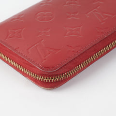 Louis Vuitton Zip Long Wallet Vernis Red