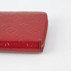 Louis Vuitton Zip Long Wallet Vernis Red