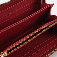 Louis Vuitton Zip Long Wallet Vernis Red