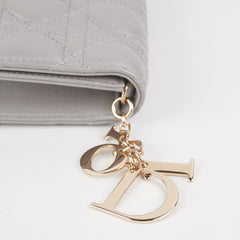 Dior Cannage Lambskin Silver Clutch