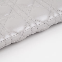 Dior Cannage Lambskin Silver Clutch