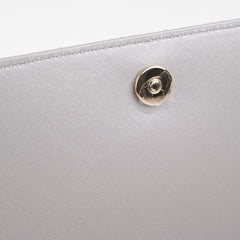 Dior Cannage Lambskin Silver Clutch