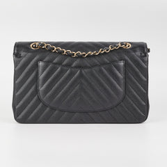 Chanel Classic Flap Medium/Large Chevron Caviar Black