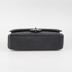 Chanel Classic Flap Medium/Large Chevron Caviar Black