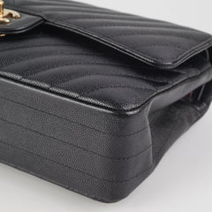 Chanel Classic Flap Medium/Large Chevron Caviar Black