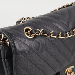 Chanel Classic Flap Medium/Large Chevron Caviar Black