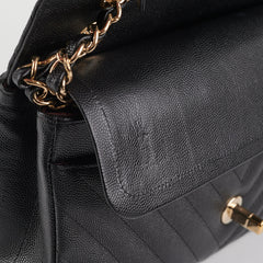 Chanel Classic Flap Medium/Large Chevron Caviar Black