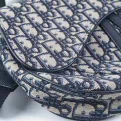 Dior Saddle Bag Beige and Black Oblique Jacquard