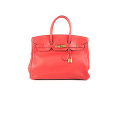 Hermes Birkin 35 Clemence Red - T Stamp