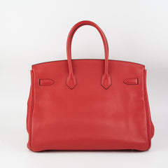 Hermes Birkin 35 Clemence Red - T Stamp