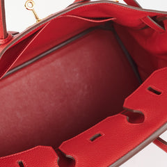 Hermes Birkin 35 Clemence Red - T Stamp