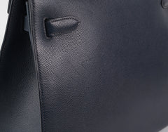 Hermes Kelly 32 Epsom Sellier Blue Nuit - Stamp Circle T