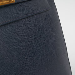 Hermes Kelly 32 Epsom Sellier Blue Nuit - Stamp Circle T