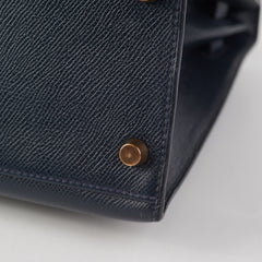Hermes Kelly 32 Epsom Sellier Blue Nuit - Stamp Circle T