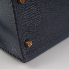 Hermes Kelly 32 Epsom Sellier Blue Nuit - Stamp Circle T