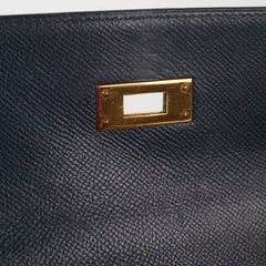 Hermes Kelly 32 Epsom Sellier Blue Nuit - Stamp Circle T