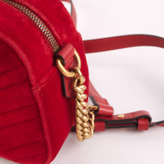 Gucci Velvet Small Marmont Camera Bag Red