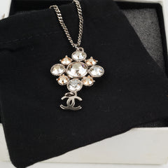 Chanel Crystal CC Logo Pendant Necklace Costume Jewellery