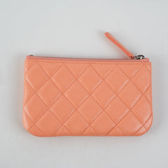 Chanel Classic Caviar Mini Pouch Coral
