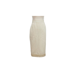 Chanel Pencil Skirt Ivory Size Euro 36