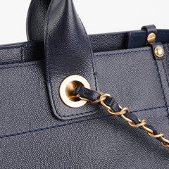 Chanel Deauville Small Caviar Tote Navy