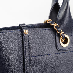 Chanel Deauville Small Caviar Tote Navy