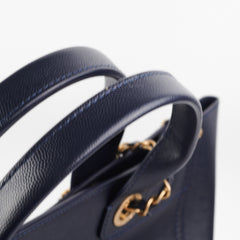 Chanel Deauville Small Caviar Tote Navy