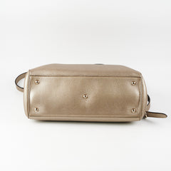 Gucci Medium Bamboo Shopper Leather Satchel Bag Gold