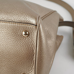 Gucci Medium Bamboo Shopper Leather Satchel Bag Gold