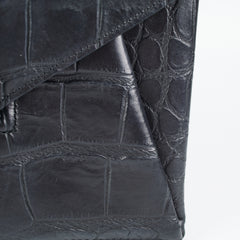Givenchy Antigona Croc Print Envelope Clutch Black