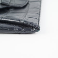 Givenchy Antigona Croc Print Envelope Clutch Black