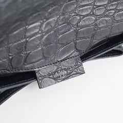 Givenchy Antigona Croc Print Envelope Clutch Black