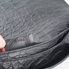 Givenchy Antigona Croc Print Envelope Clutch Black
