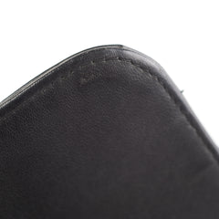 Chanel Vintage Vertical Half Flap Black Shiny Leather
