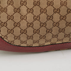 Gucci Canvas Shoulder Tote Dark Red