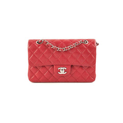 Chanel 18B Small Classic Flap Caviar Red